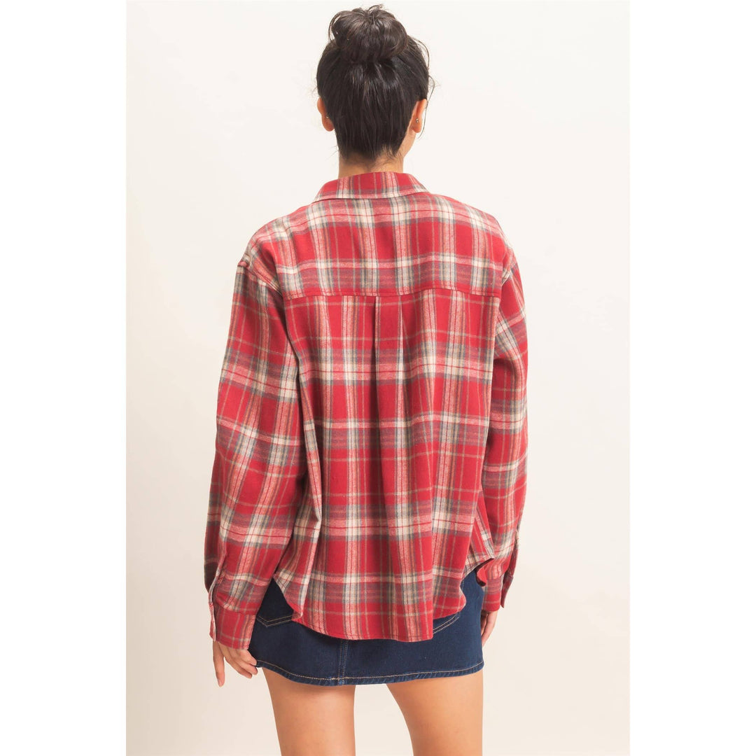 Scarlet + Gray Flannel Shirt