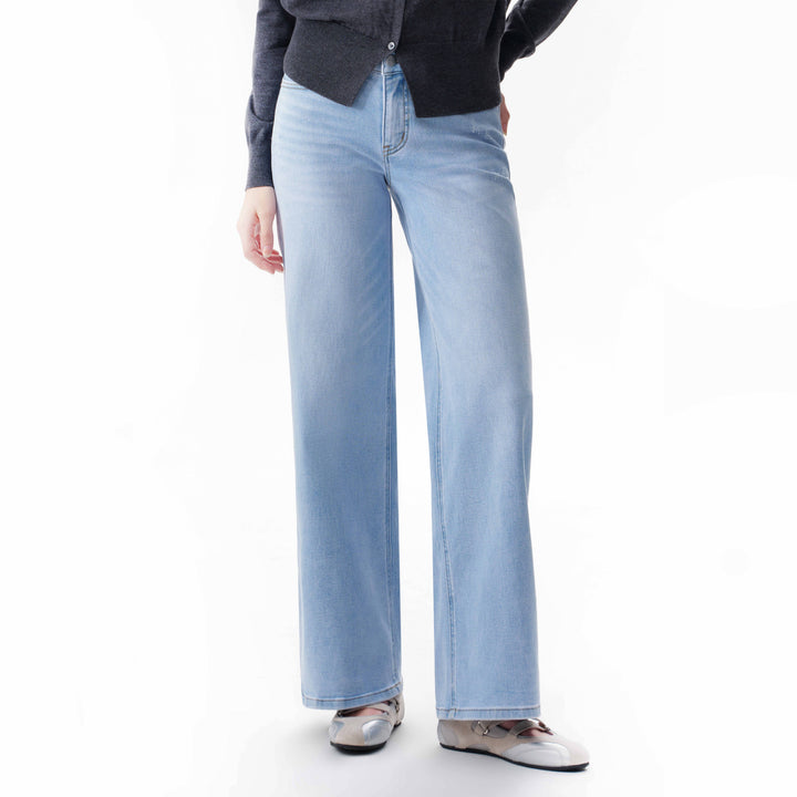 Rowanne Mid-Rise Wide Leg Jeans