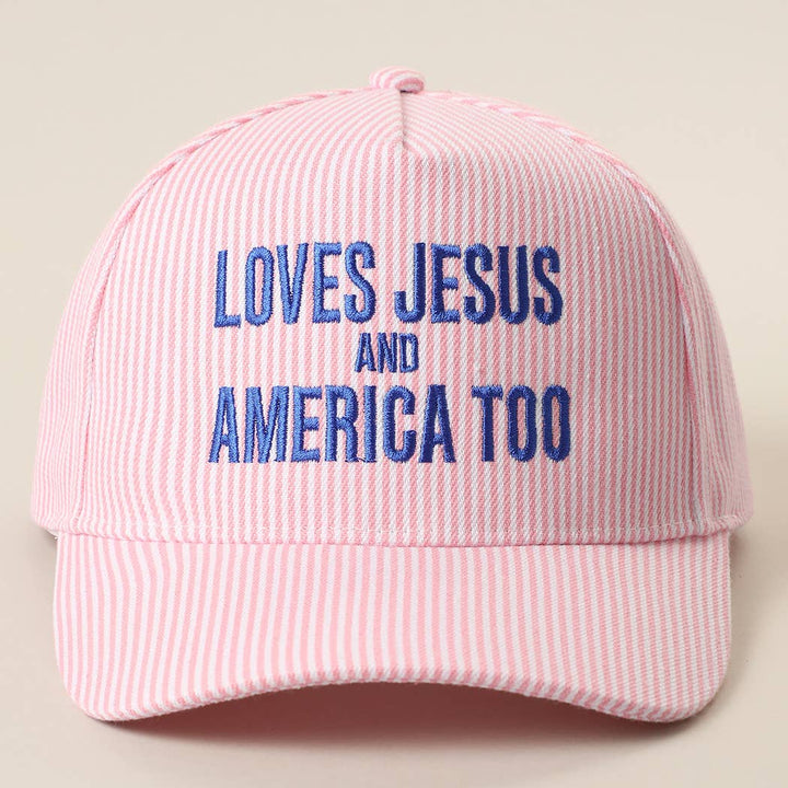 Loves Jesus + America Too Embroidered Hat