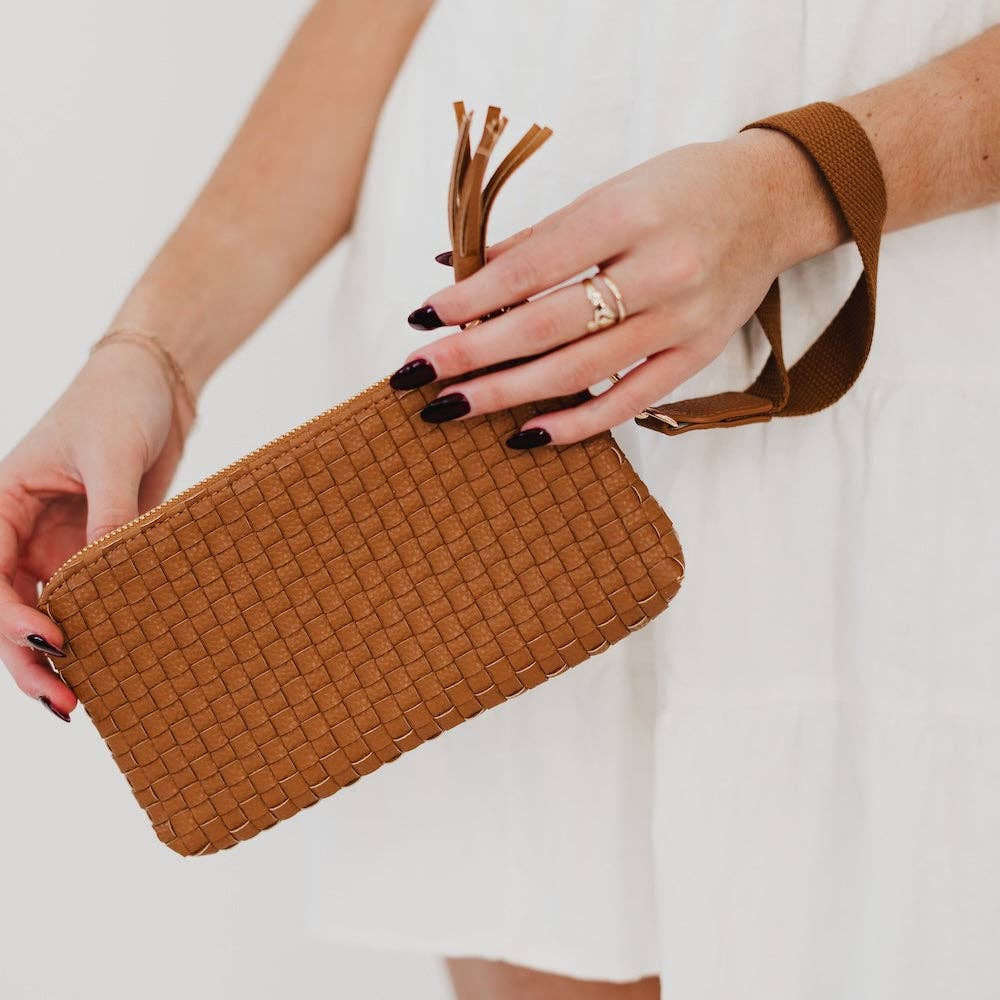 On The Go Checkered Wallet Wristlet
