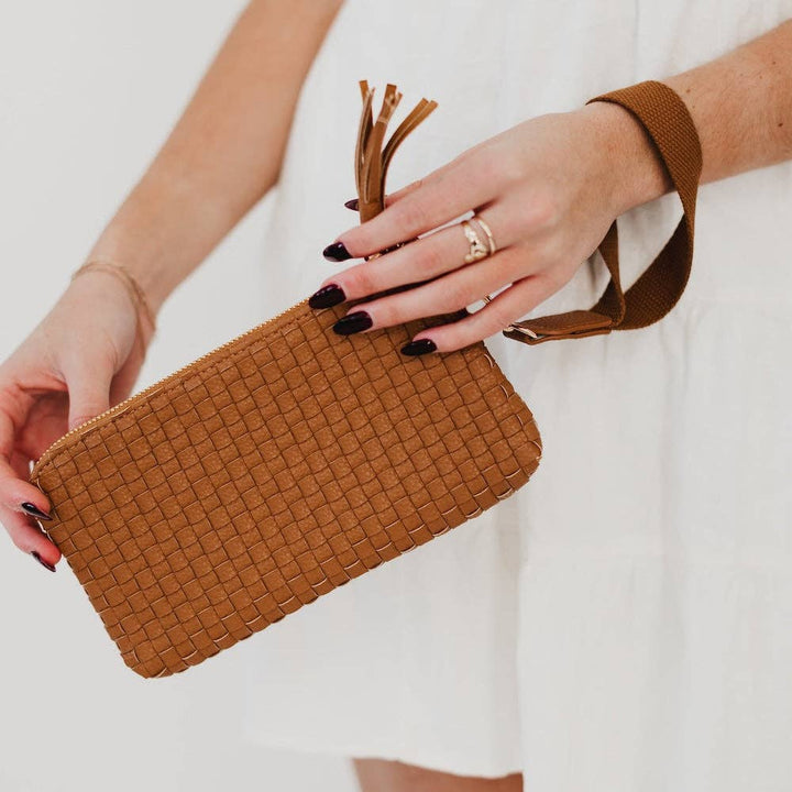 On The Go Checkered Wallet Wristlet