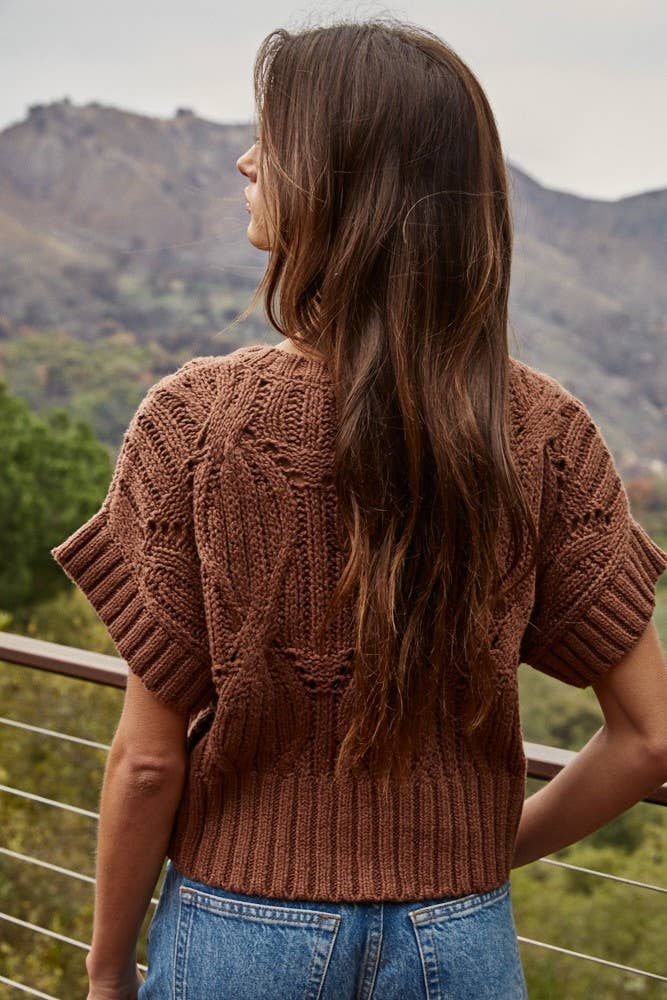 Cali Crochet Open Knit Top