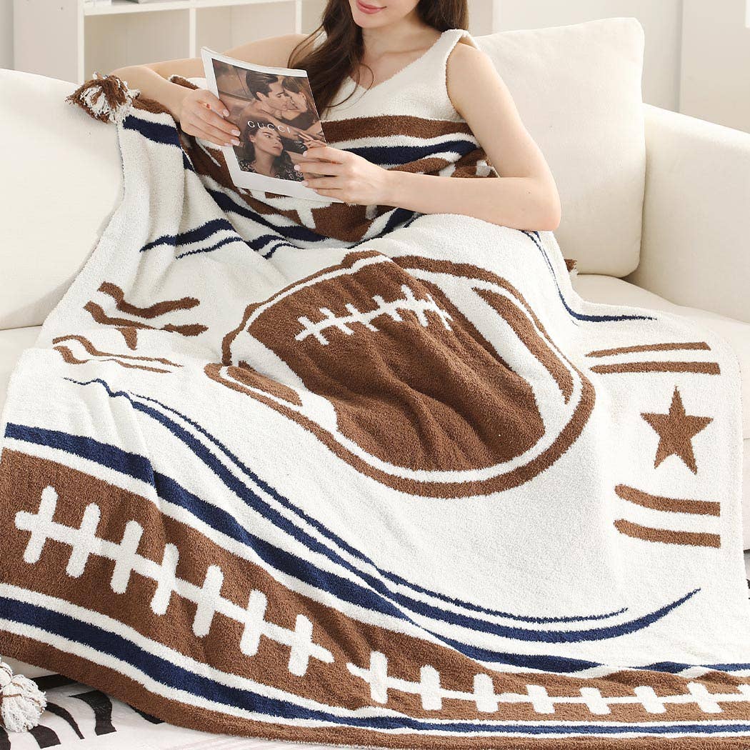 Cozy Football Throw Blanket