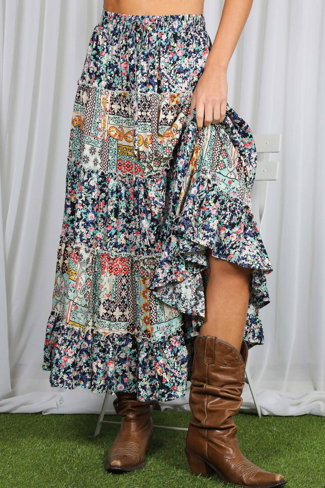Willow Patchwork Floral Skirt