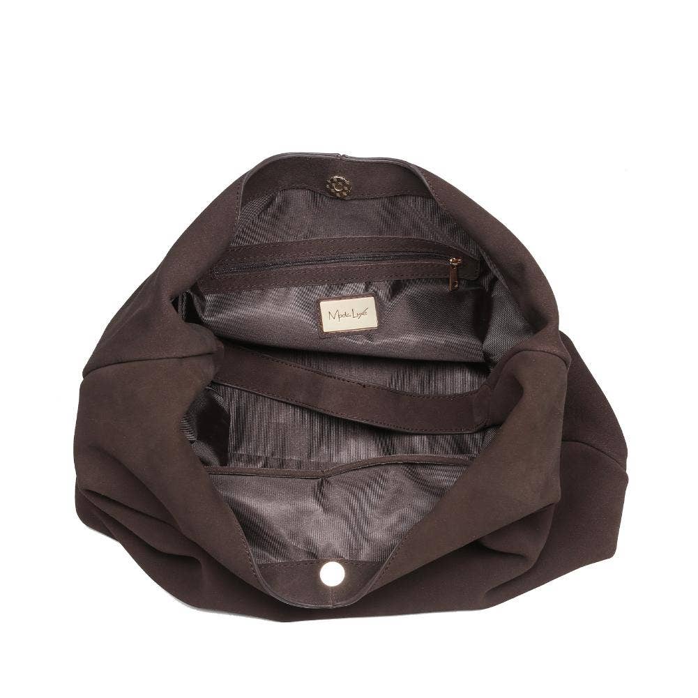 Amber Suede Leather Hobo