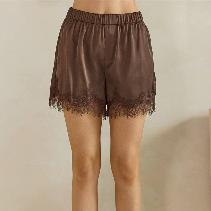 Teagan Satin Lace Shorts
