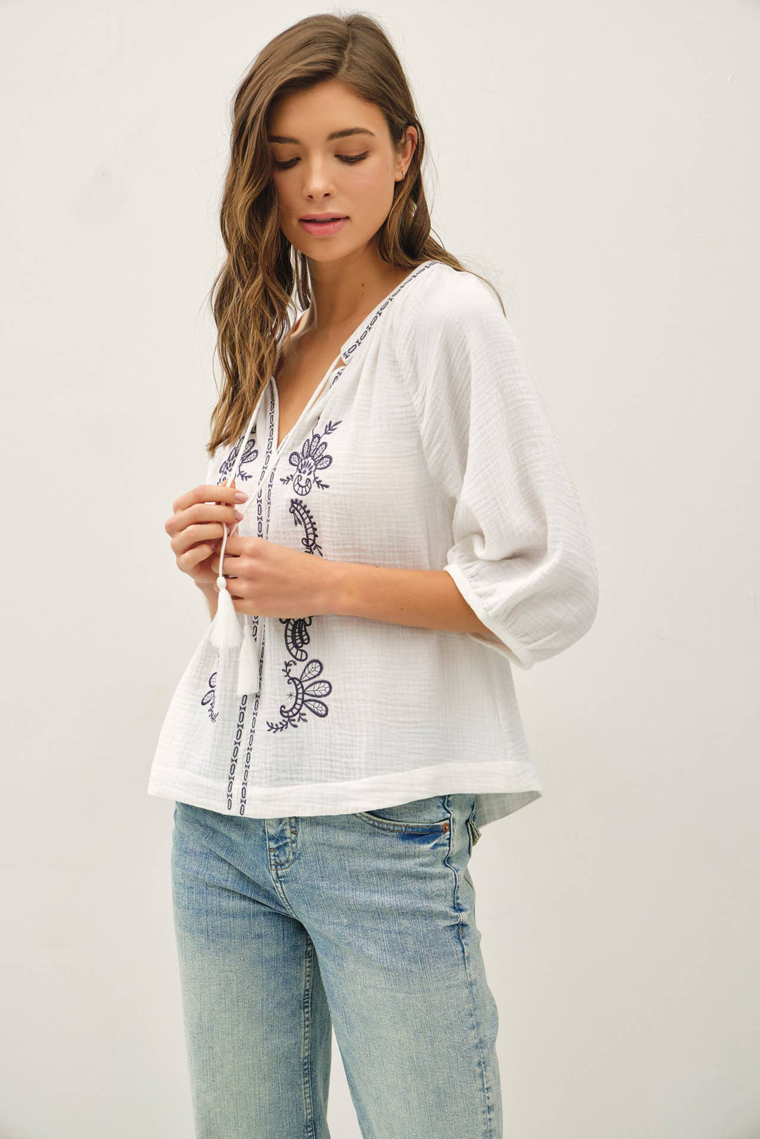 Avery Embroidered Top restock