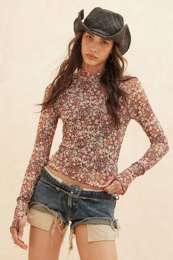 Meadow Floral Mesh Top