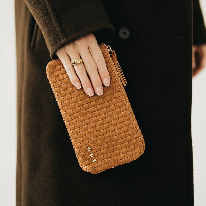 On The Go Checkered Wallet Wristlet