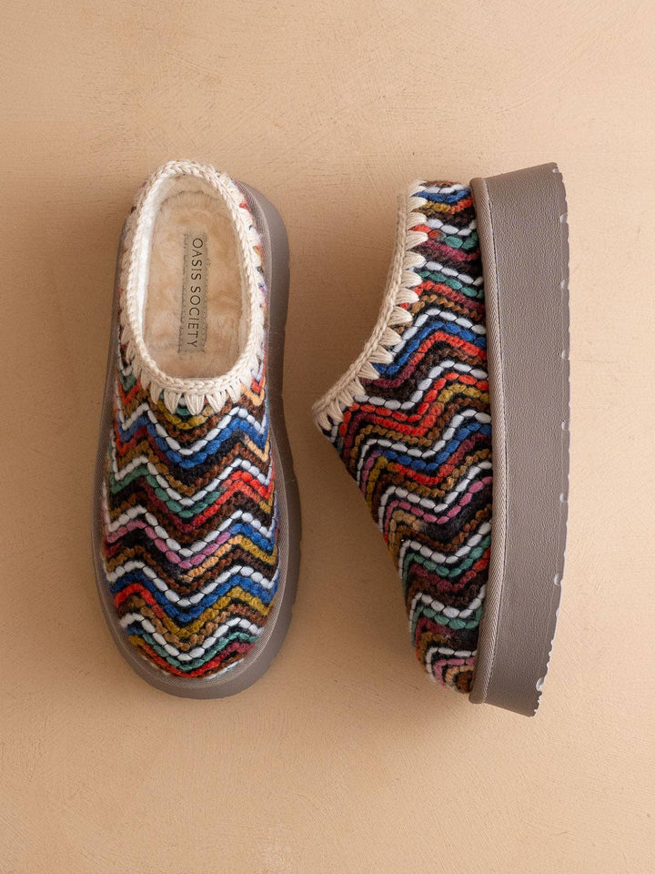 Brandi Platform Cozy Multi Knit Mule