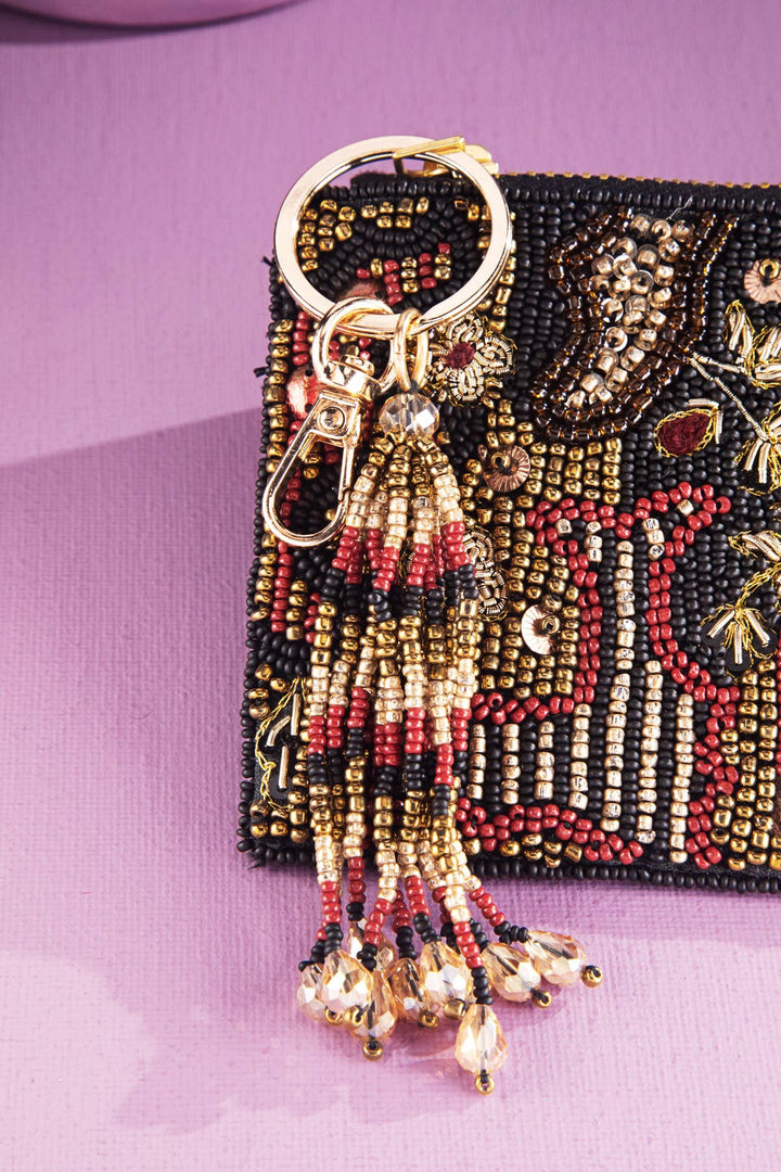 Holly Beaded Coin Pouch