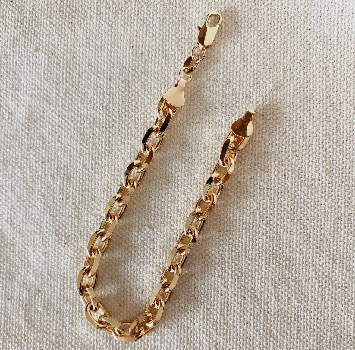 GoldFi - 18k Gold Filled 7mm Link Bracelet