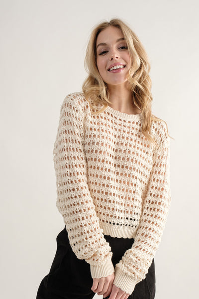 Coastal Crochet Knit Top