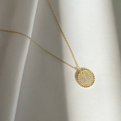 true by kristy jewelry - Old City Pave CZ Pendant Necklace Gold Filled