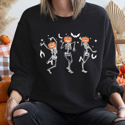 Dancing Pumpkin Heads Halloween Sweatshirt Final Sale
