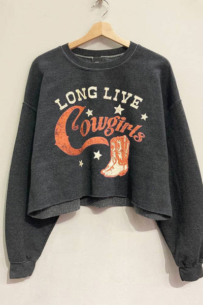 Long Live Cowgirls Cropped Crew