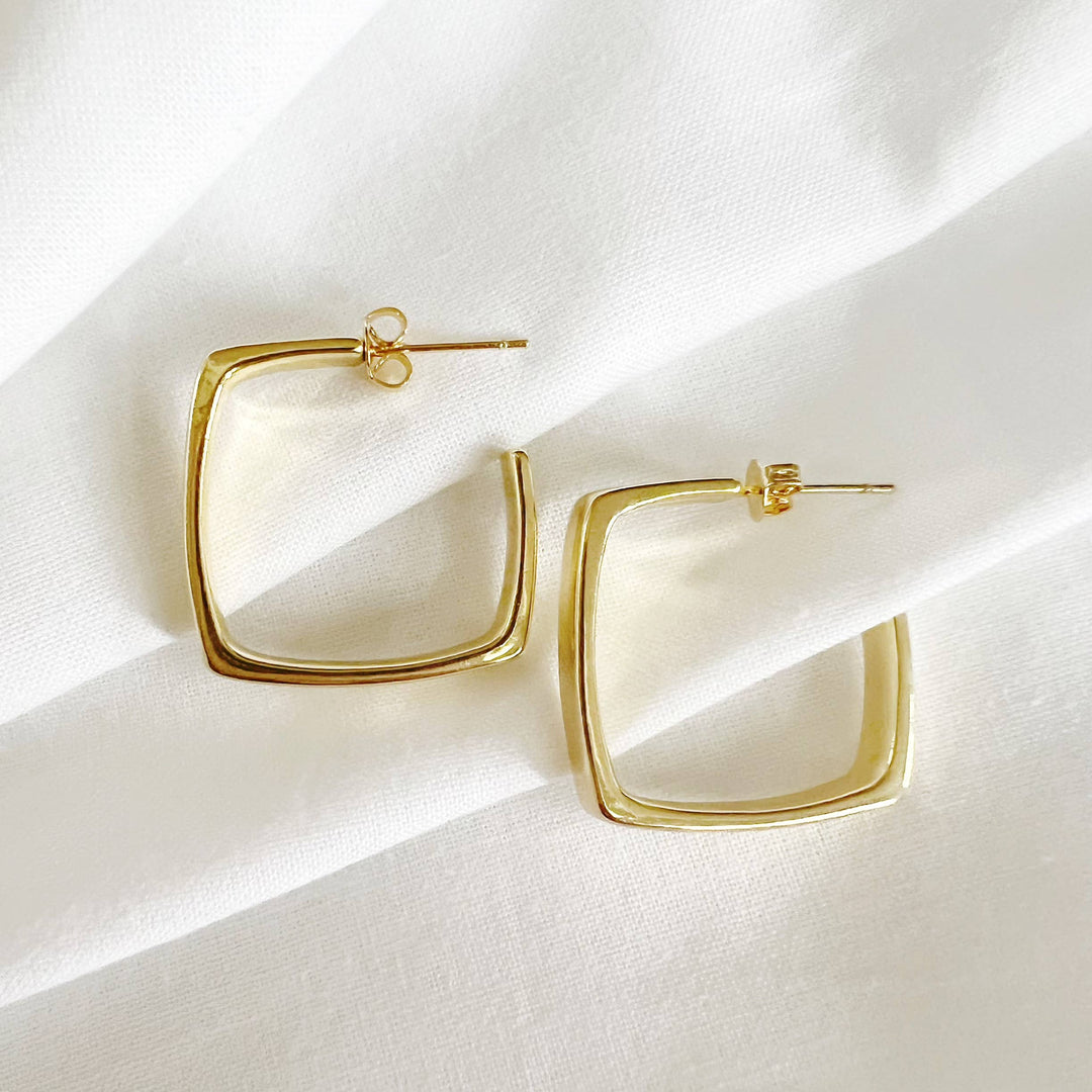 Aries Geometric Hoops Earrings Gold Filled