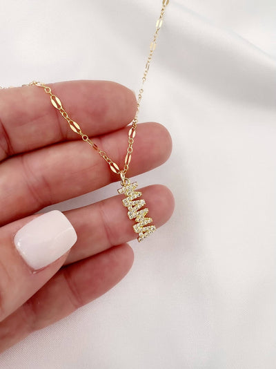 true by kristy Mama CZ Necklace