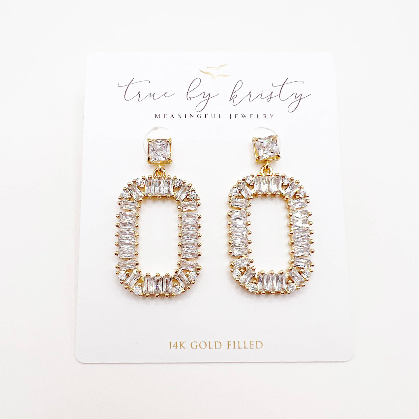 true by kristy jewelry - Starstruck CZ Dangle Earrings Gold Filled